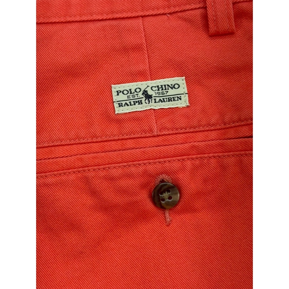 Vintage NWT Polo Ralph Lauren Red Chino Shorts "The Tyler" Size 33 - Picture 7 of 11